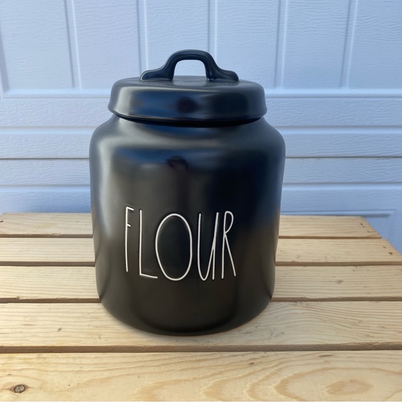 Rae Dunn Kitchen Nwt Rae Dunn Ceramic Black Chubby Flour Canister